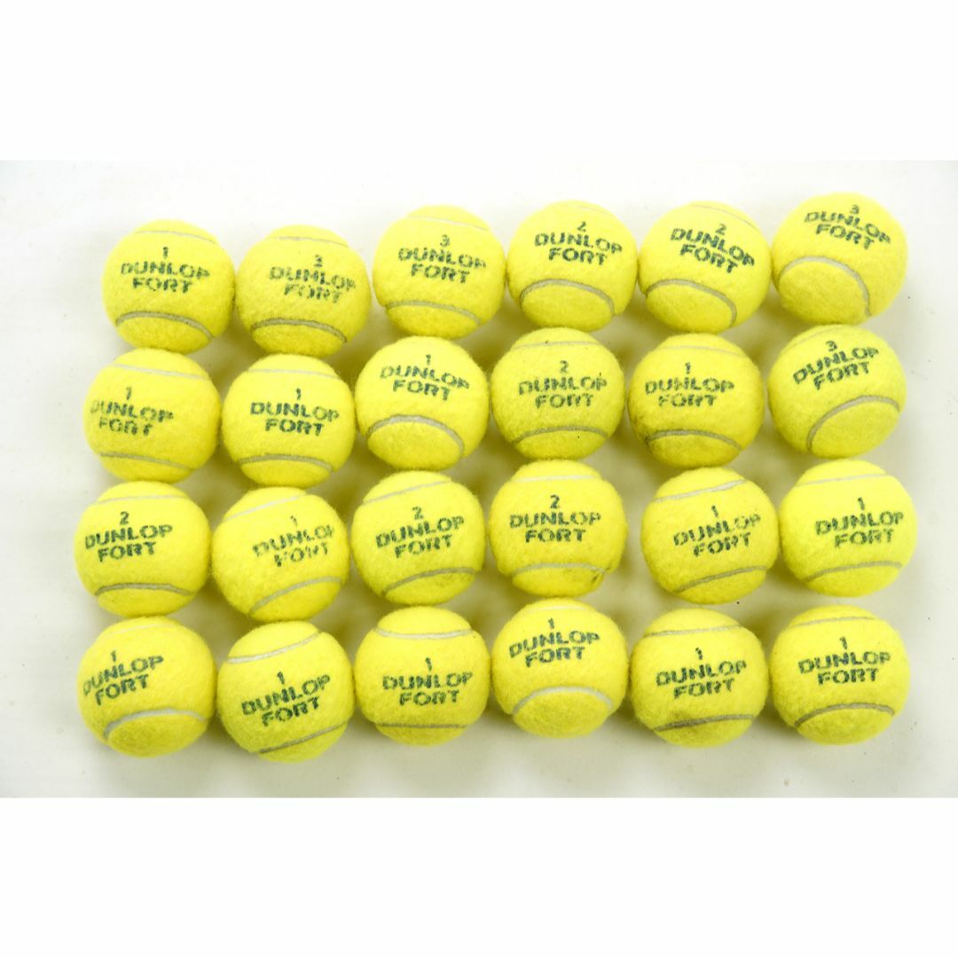 テニス ボール 缶入り 中古 ダンロップフォートイエロー 22球 スポーツ/アウトドアのテニス(ボール)の商品写真