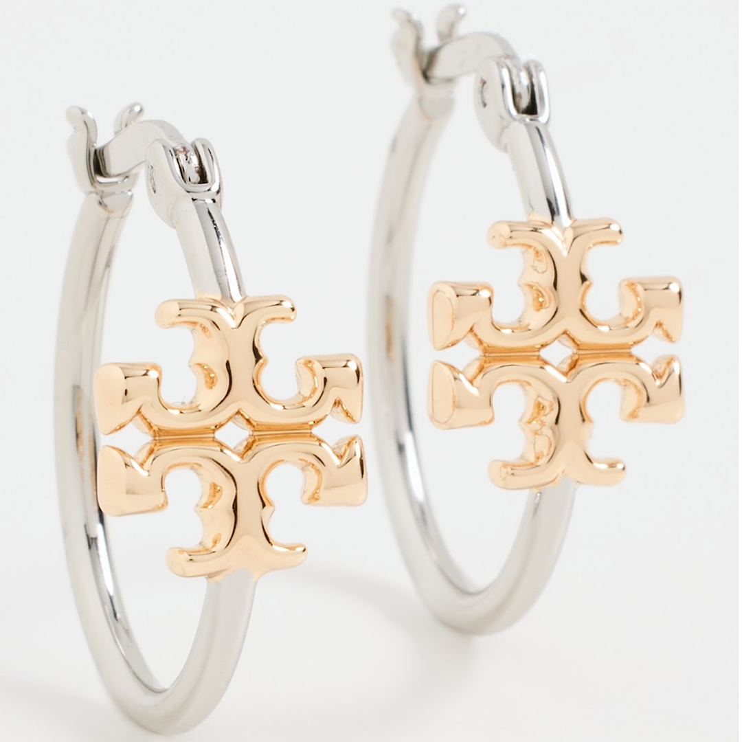 Tory Burch(トリーバーチ)の新品・付属品あり【TORY BURCH】フープピアス Silver/Gold レディースのアクセサリー(ピアス)の商品写真