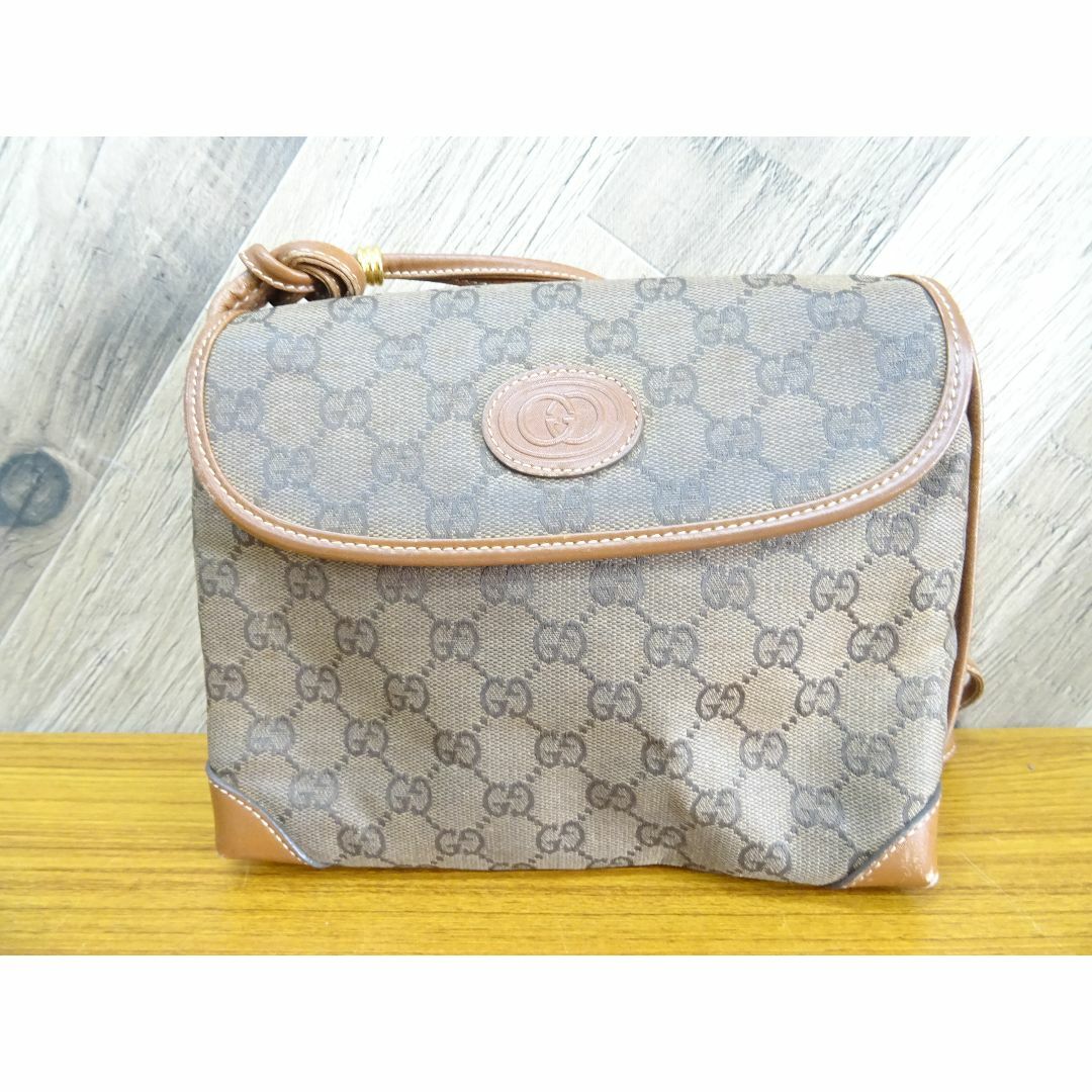 Gucci(グッチ)のK藤004/ GUCCI キャンバ レザー ショルダーバッグ  レディースのバッグ(ショルダーバッグ)の商品写真