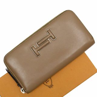 トッズ(TOD'S)のトッズ TOD’S ラウンドファスナー長財布 ダブルT レザー ブラウン ユニセックス 送料無料【中古】 g3954a(長財布)