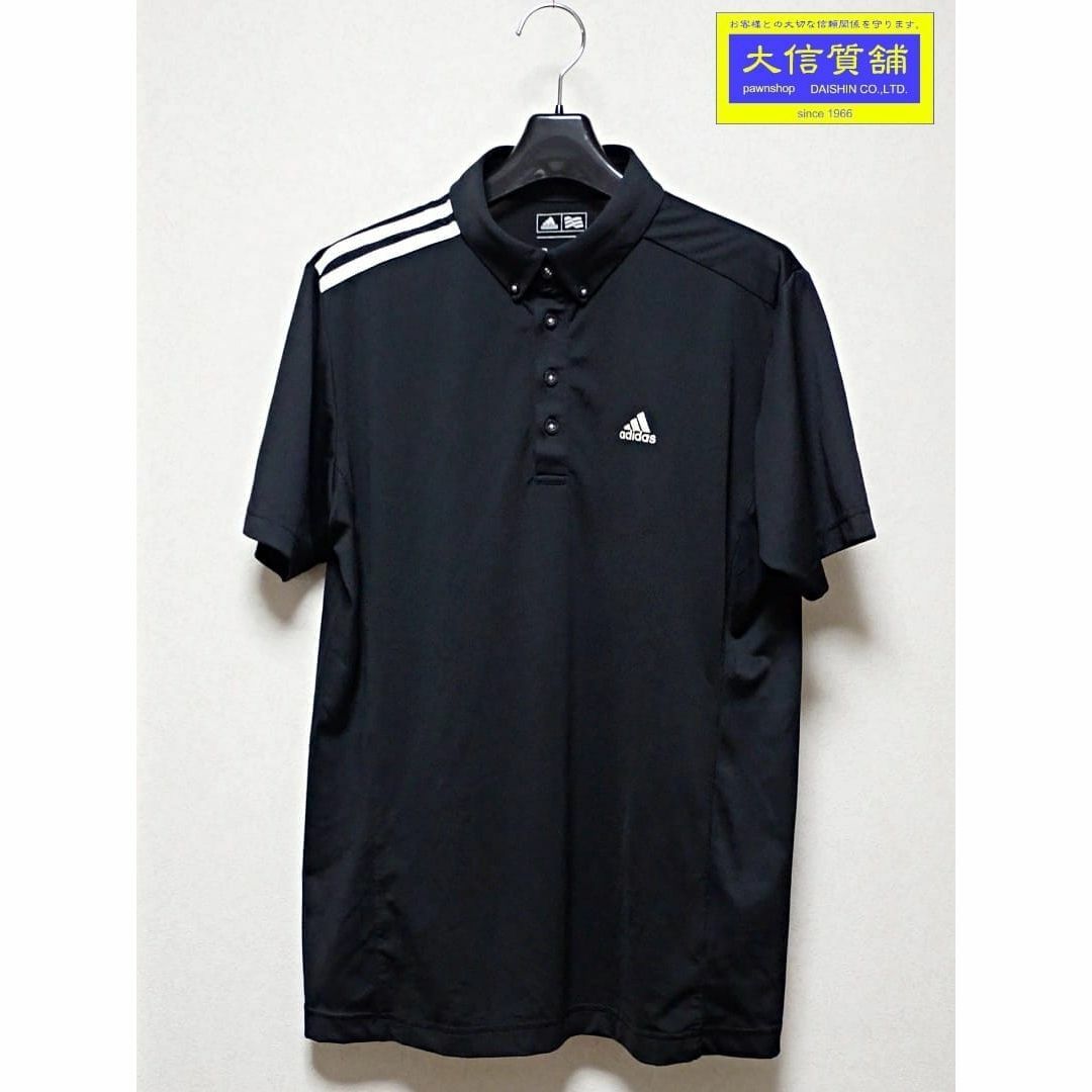 adidas(アディダス)のADIDAS アディダス ポロシャツ BC5638 半袖 メンズS ブラック 中古B+ 【送料無料】 A-8364【質屋出品】 メンズのトップス(ポロシャツ)の商品写真