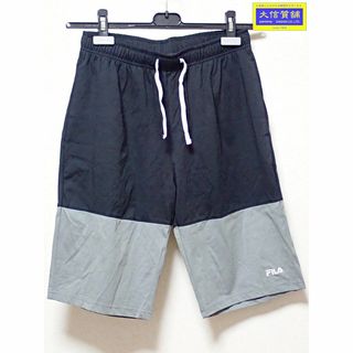 フィラ(FILA)のFILA フィラ ハーフパンツ FM6053 ソフトストレッチ生地 メンズM ブラックｘグレー 中古B+ 【送料無料】 A-8373【質屋出品】(ショートパンツ)