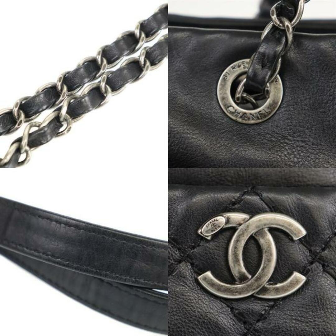 CHANEL(シャネル)のシャネル ココマーク ワイルドステッチ ブラック 中古 シルバー金具 レザー CHANEL 【中古】 | かばん バック レディース ファッション 黒 斜め掛け クロスボディ 鞄 ハイブランド カバン Bランク レディースのバッグ(ショルダーバッグ)の商品写真