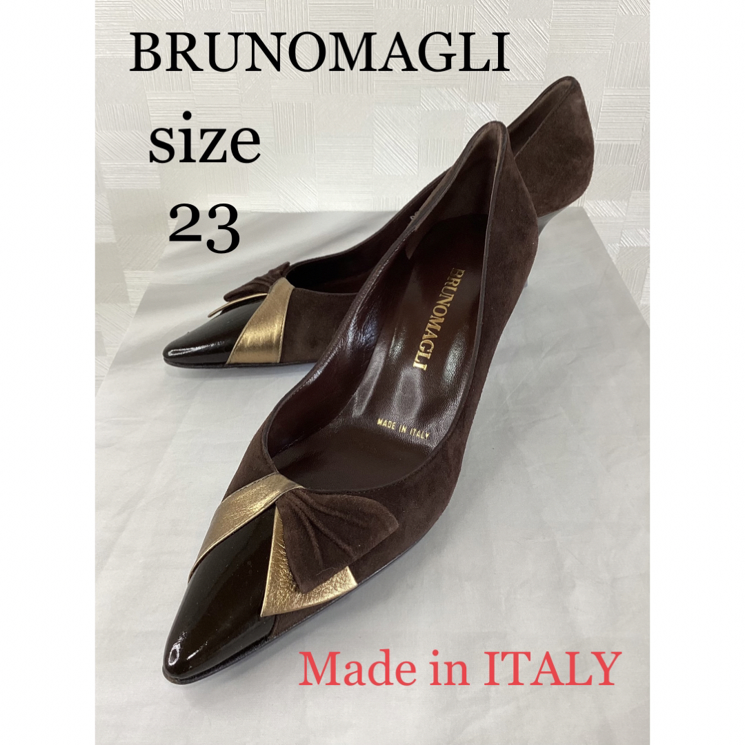 イタリア製　BRUNOMAGLI ブルーノマリ　ブラウン　パンプス | フリマアプリ ラクマ