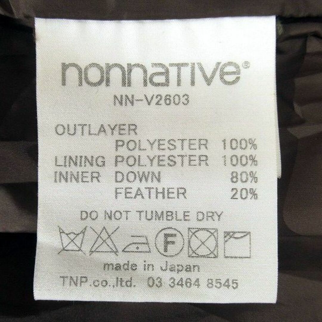 nonnative(ノンネイティブ)の美品 ノンネイティブ NN-V2603 ナイロン タフタ ダウン ベスト 茶 1 メンズのジャケット/アウター(ダウンベスト)の商品写真