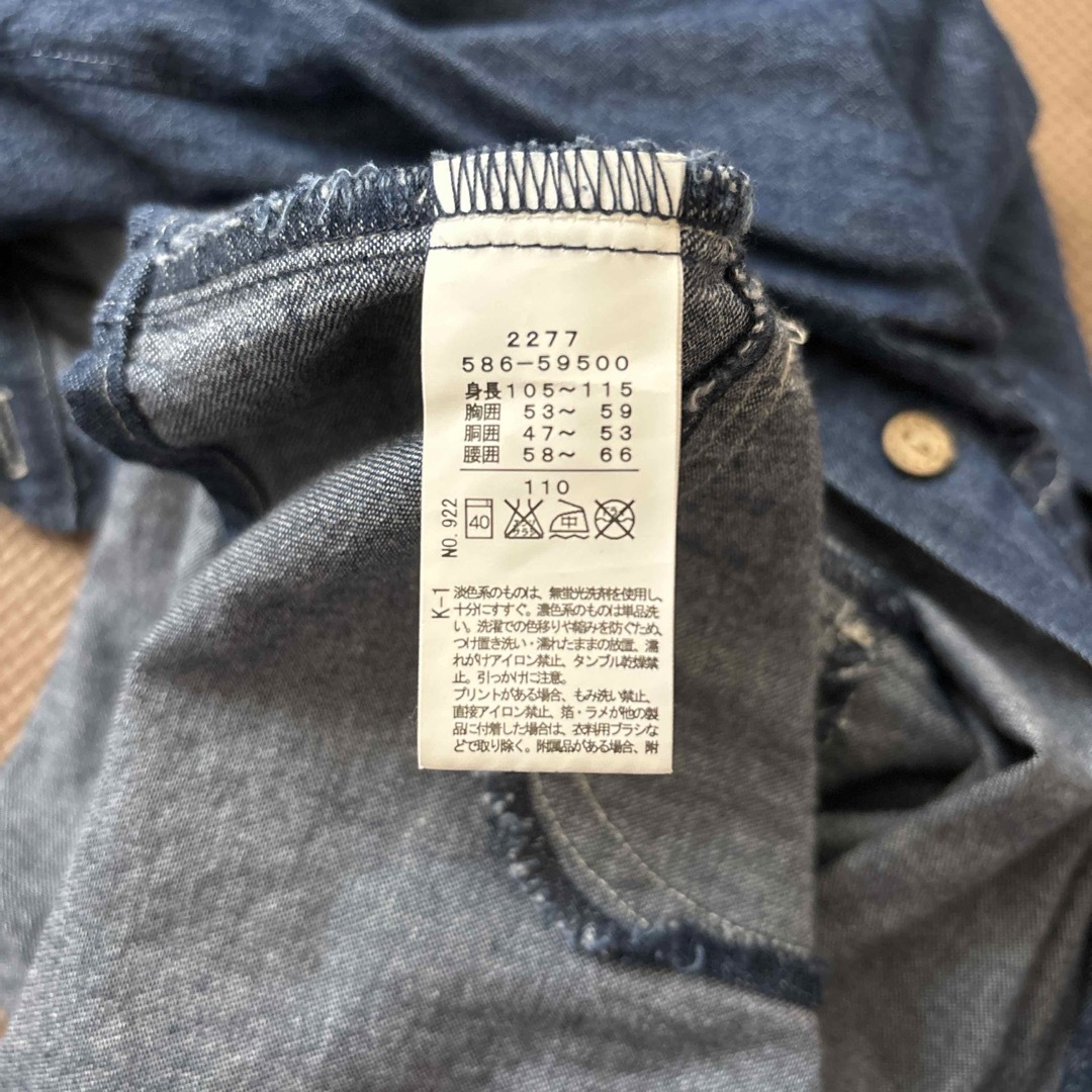 3can4on(サンカンシオン)の【3can4on】デニム風ワンピース　110 キッズ/ベビー/マタニティのキッズ服女の子用(90cm~)(ワンピース)の商品写真