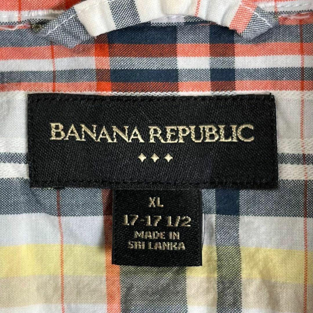 Banana Republic(バナナリパブリック)のBANANA REPUBLIC (XL) 総柄 チェック柄 コットン シャツ メンズのトップス(シャツ)の商品写真