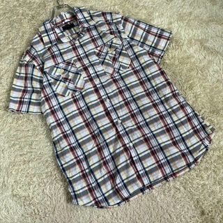 バナナリパブリック(Banana Republic)のBANANA REPUBLIC (XL) 総柄 チェック柄 コットン シャツ(シャツ)