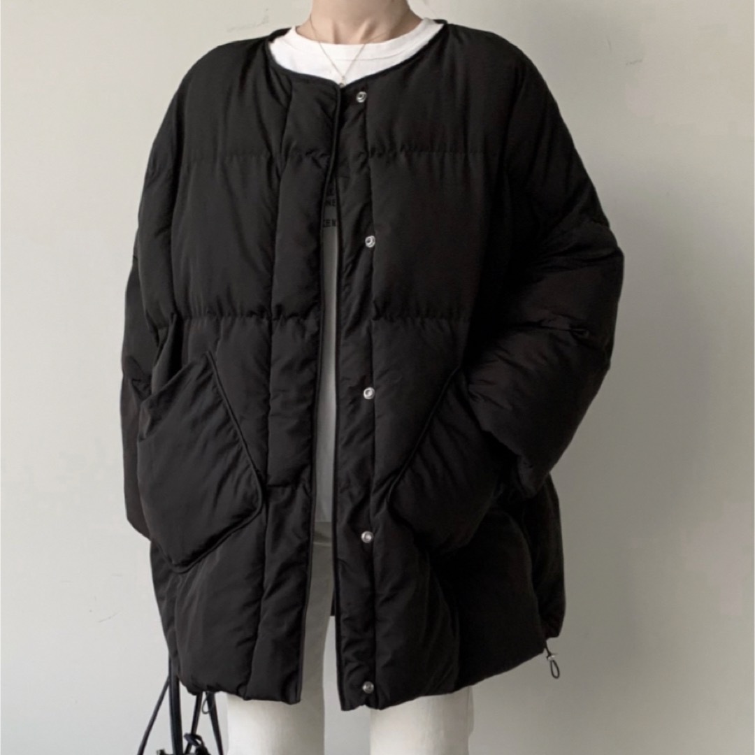 emi +  キルティングノーカラー中綿ジャケット レディースのジャケット/アウター(ダウンジャケット)の商品写真