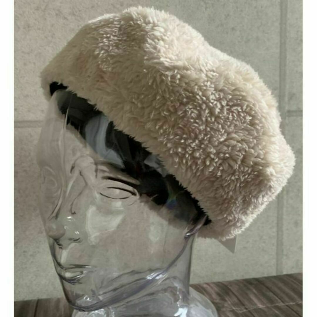 送料込 新品 特価 帽子 ベレー帽 ボア ファー モコモコ ロシア帽 男女 BE レディースの帽子(ハンチング/ベレー帽)の商品写真