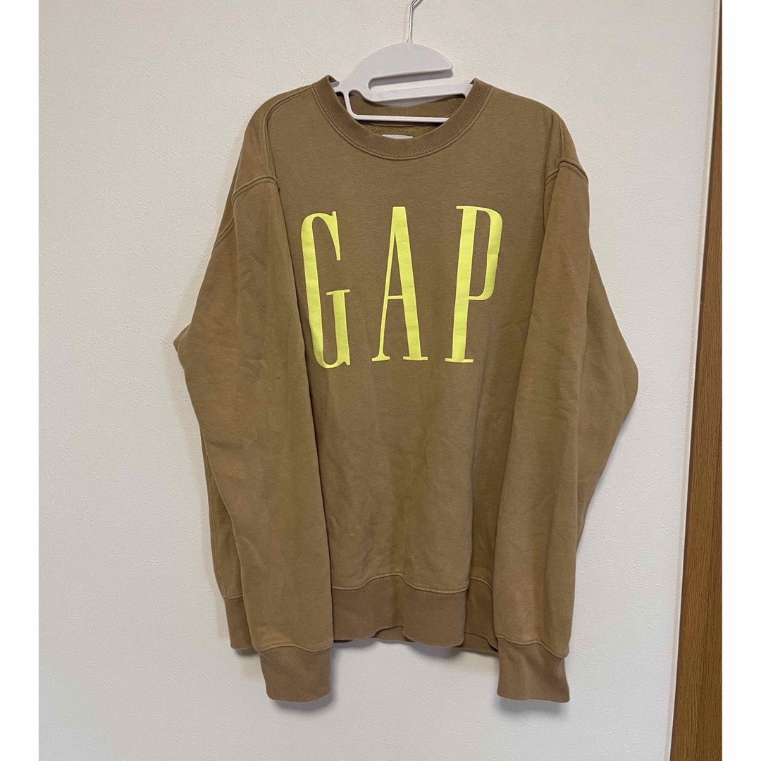 GAP(ギャップ)の美品 GAP ギャップ トレーナー ロゴ ベージュ メンズS 裏起毛 メンズのトップス(スウェット)の商品写真