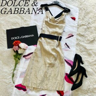 ドルチェアンドガッバーナ(DOLCE&GABBANA)の【未使用タグ付き】DOLCE&GABBANA ロングワンピース ベルト 38(ロングワンピース/マキシワンピース)