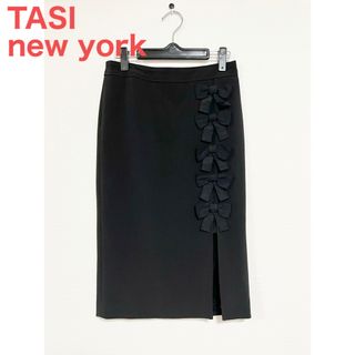 【極美品】TASI new york 韓国系 リボンスリット入りスカート S(ひざ丈スカート)