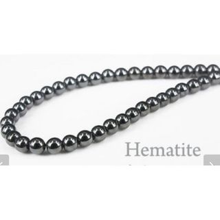 天然石 ヘマタイト磁気ネックレス【天然石 パワーストーン】 Hematite(ネックレス)