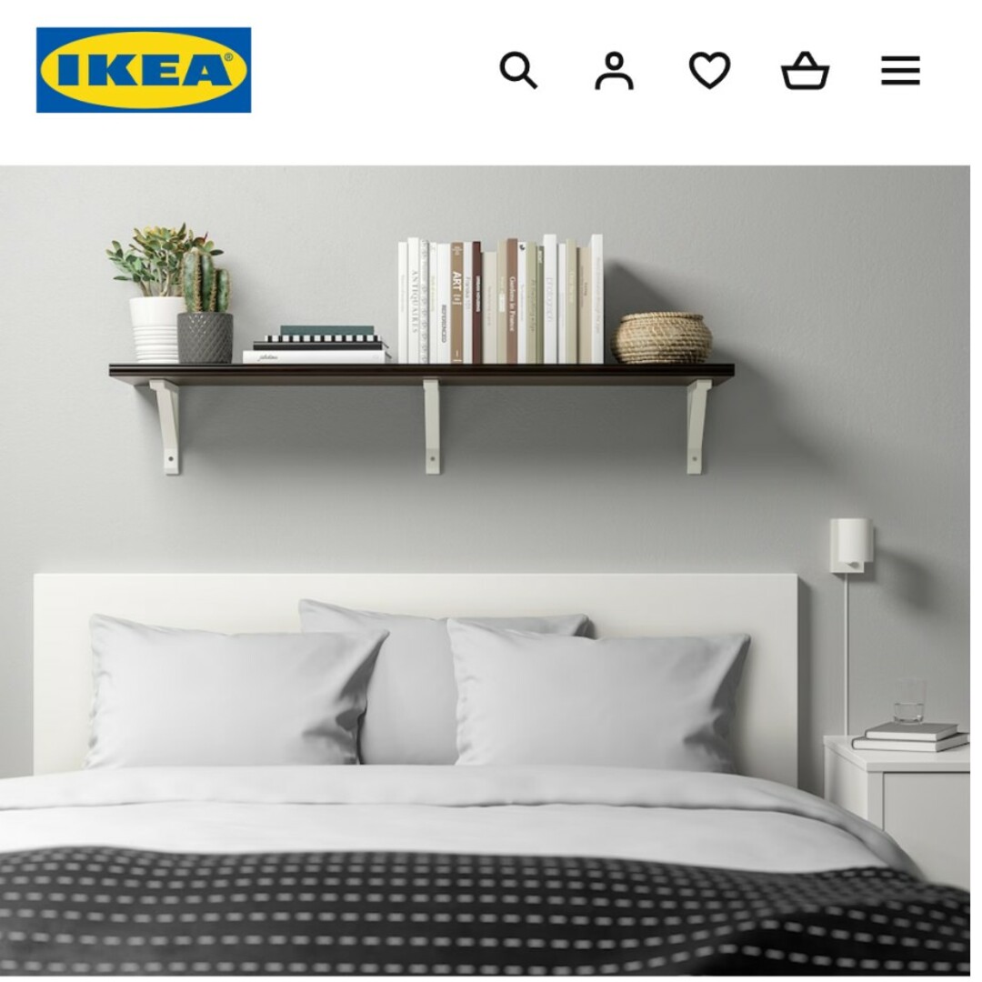 IKEA(イケア)のIKEA　ウォールシェルフ　ベリスフルト　棚板　2セット インテリア/住まい/日用品の収納家具(棚/ラック/タンス)の商品写真