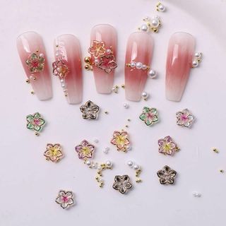 ネイルパーツ 桜 花 3D 立体 3ケース ネイルデコパーツ グラム アクセサリ(ネイルケア)