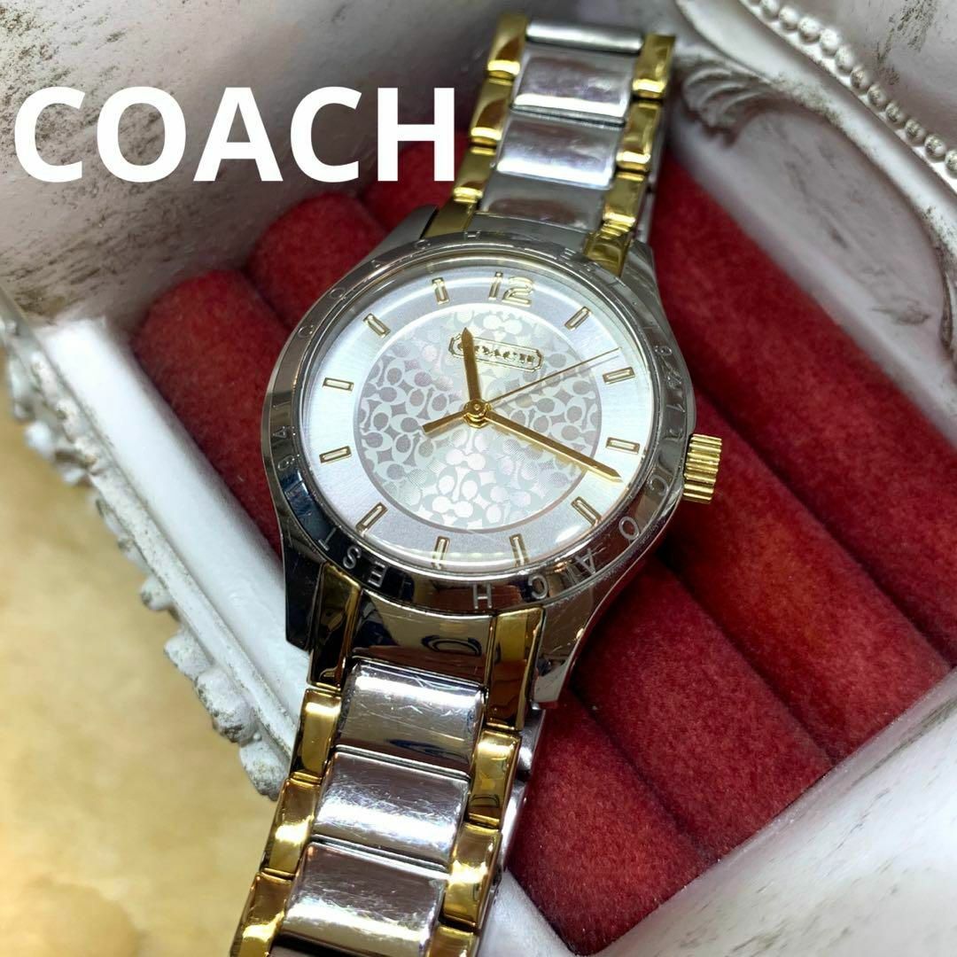 COACH - ☆稼働品☆COACH シグネチャー レディースウォッチ 腕時計