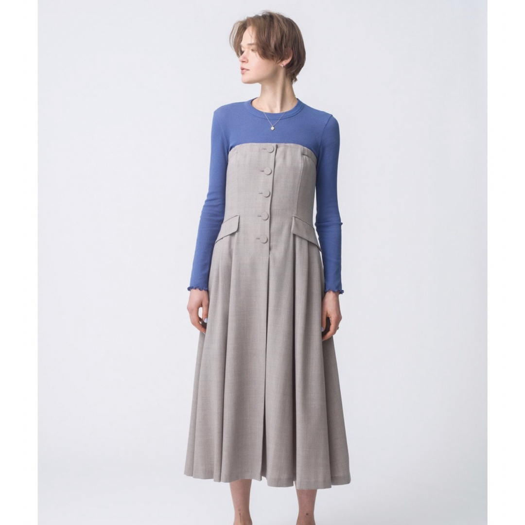 ebure - 専用!エブール 強撚ツイルクレープベアワンピース 36 ebure - 専用!エブール 強撚ツイルクレープベアワンピース 36