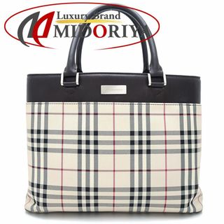 バーバリー(BURBERRY)のBURBERRY バーバリー ノバチェック ハンドバッグ キャンバスxレザー  ベージュ ダークブラウン/350941【中古】(ハンドバッグ)