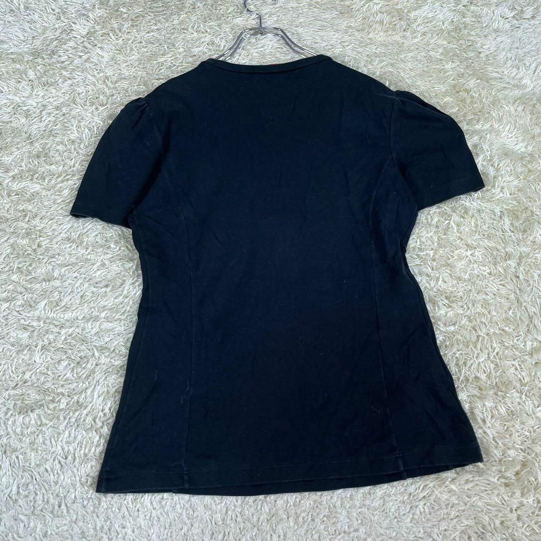 PRADA(プラダ)のPRADA プラダ (L) パフショルダー Tシャツ ブラック 無地 丸首 半袖 レディースのトップス(Tシャツ(半袖/袖なし))の商品写真