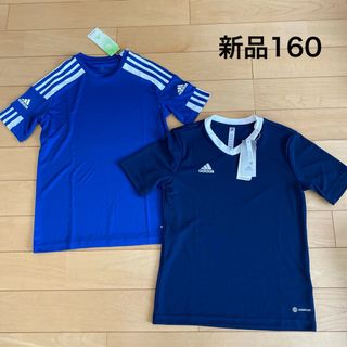 アディダス(adidas)の新品　アディダス　半袖　Tシャツ　160  2枚セット　ブルー　ネイビー(Tシャツ/カットソー)