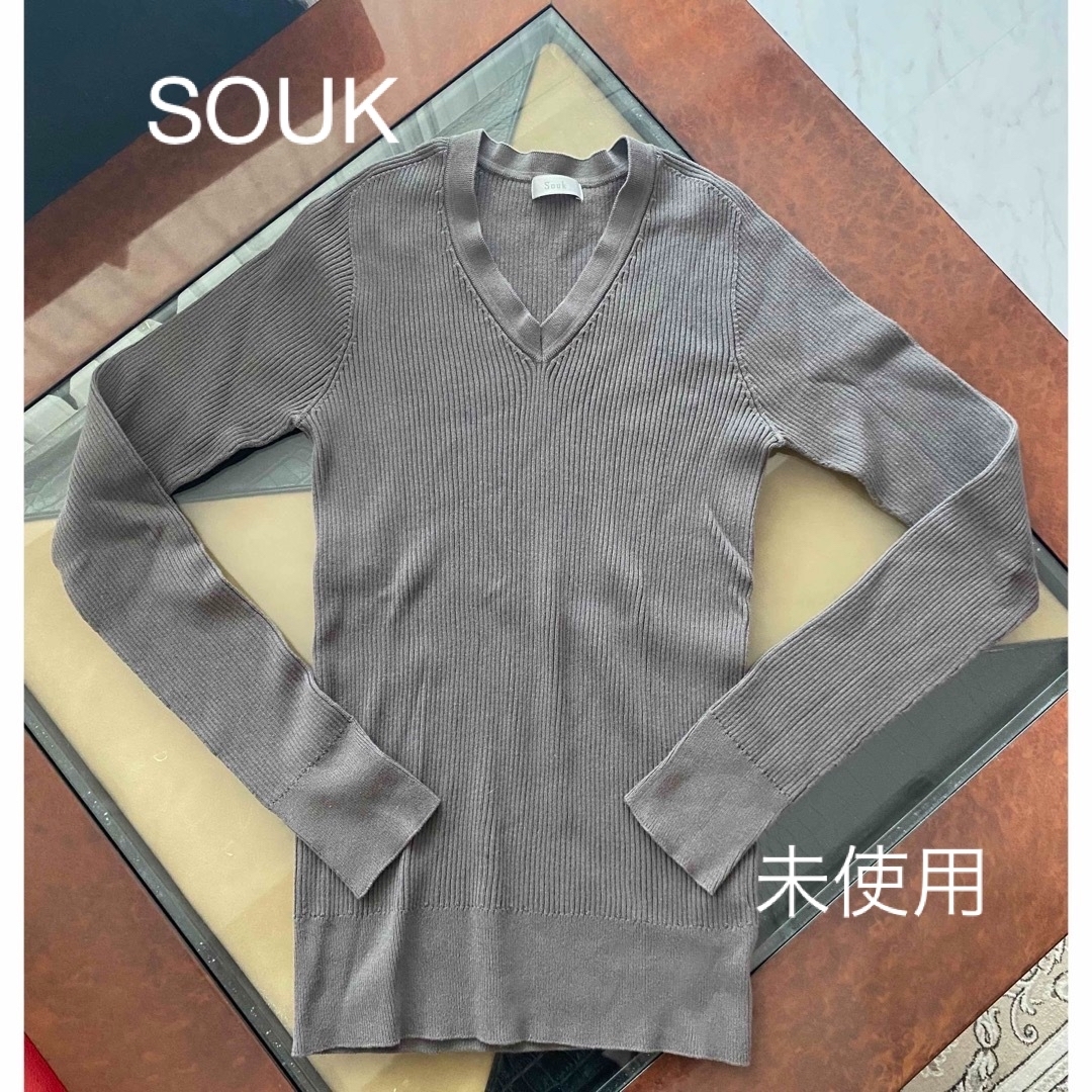 Souk スーク 日本製 ストレッチ Vネックカットソー S メンズのトップス(Tシャツ/カットソー(七分/長袖))の商品写真