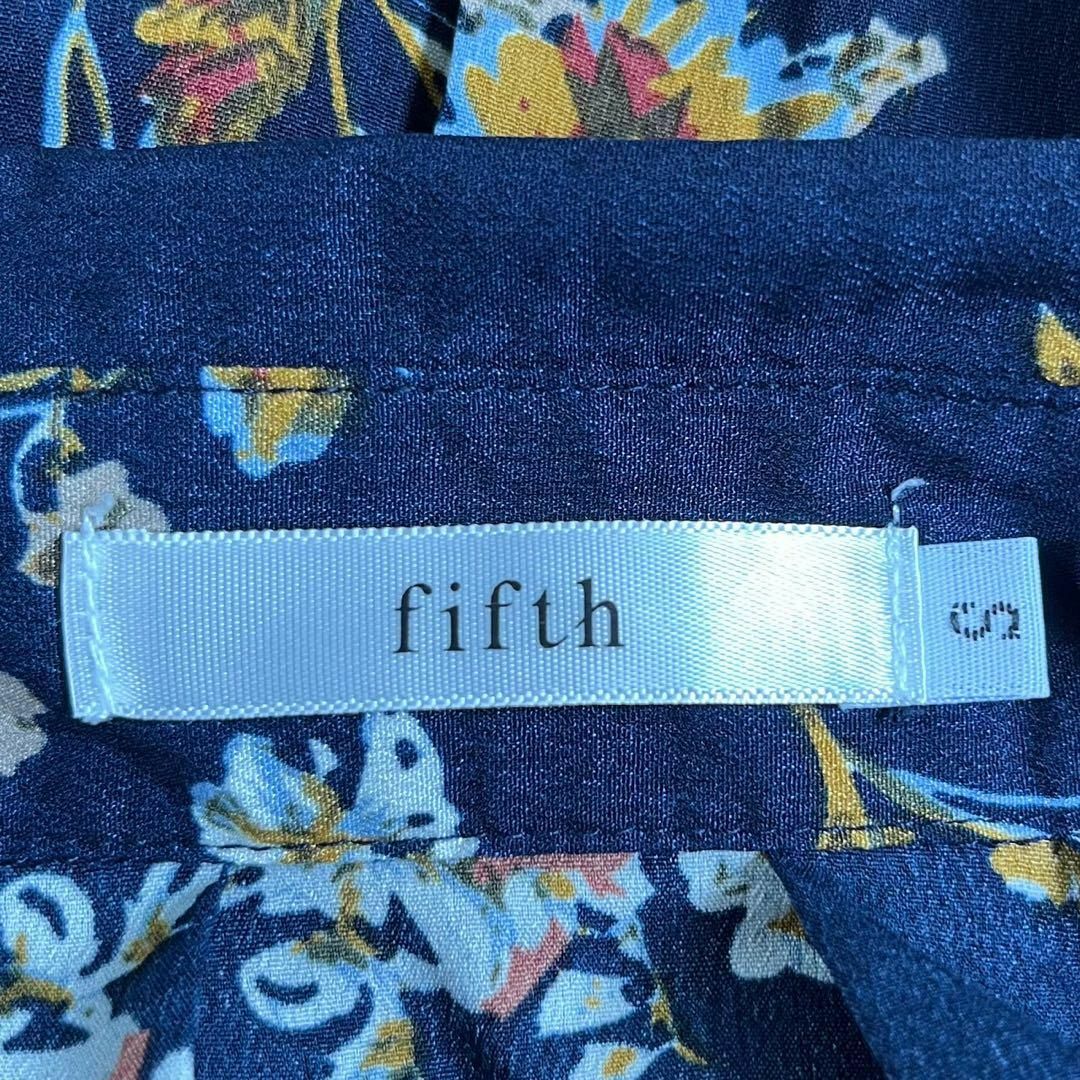 fifth(フィフス)のfifth フィフス (S) 総柄 花柄 シャツ ロングワンピース ネイビー レディースのワンピース(ロングワンピース/マキシワンピース)の商品写真