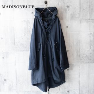 マディソンブルー(MADISONBLUE)の【MADISONBLUE】モッズコート　レースアップ　コットン　ネイビー　S(モッズコート)