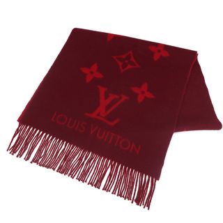 正規品 LOUIS VUITTON ニットマフラー ボルドーカラーブラウン