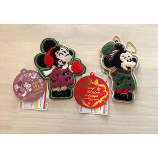 ディズニー(Disney)のディズニー　クリスマス　ワッペン　ワッペンバッジ　ミッキー　ぬいぐるみバッジ(キャラクターグッズ)