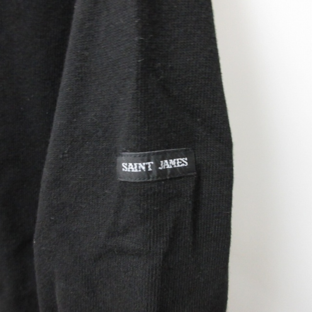 SAINT JAMES(セントジェームス)のセントジェームス バスクシャツ カットソー 黒 42-44 約S IBO46 メンズのトップス(Tシャツ/カットソー(七分/長袖))の商品写真