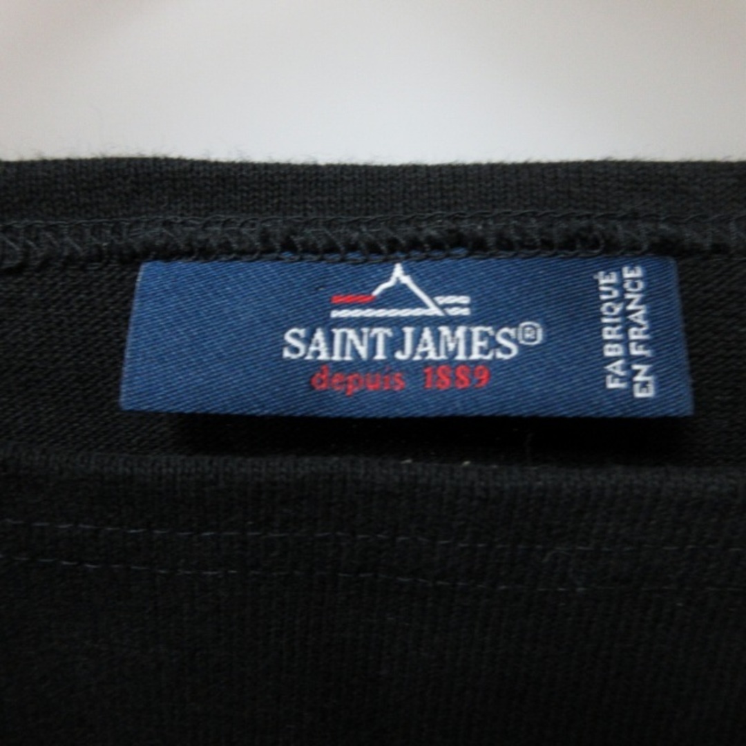 SAINT JAMES(セントジェームス)のセントジェームス バスクシャツ カットソー 黒 42-44 約S IBO46 メンズのトップス(Tシャツ/カットソー(七分/長袖))の商品写真