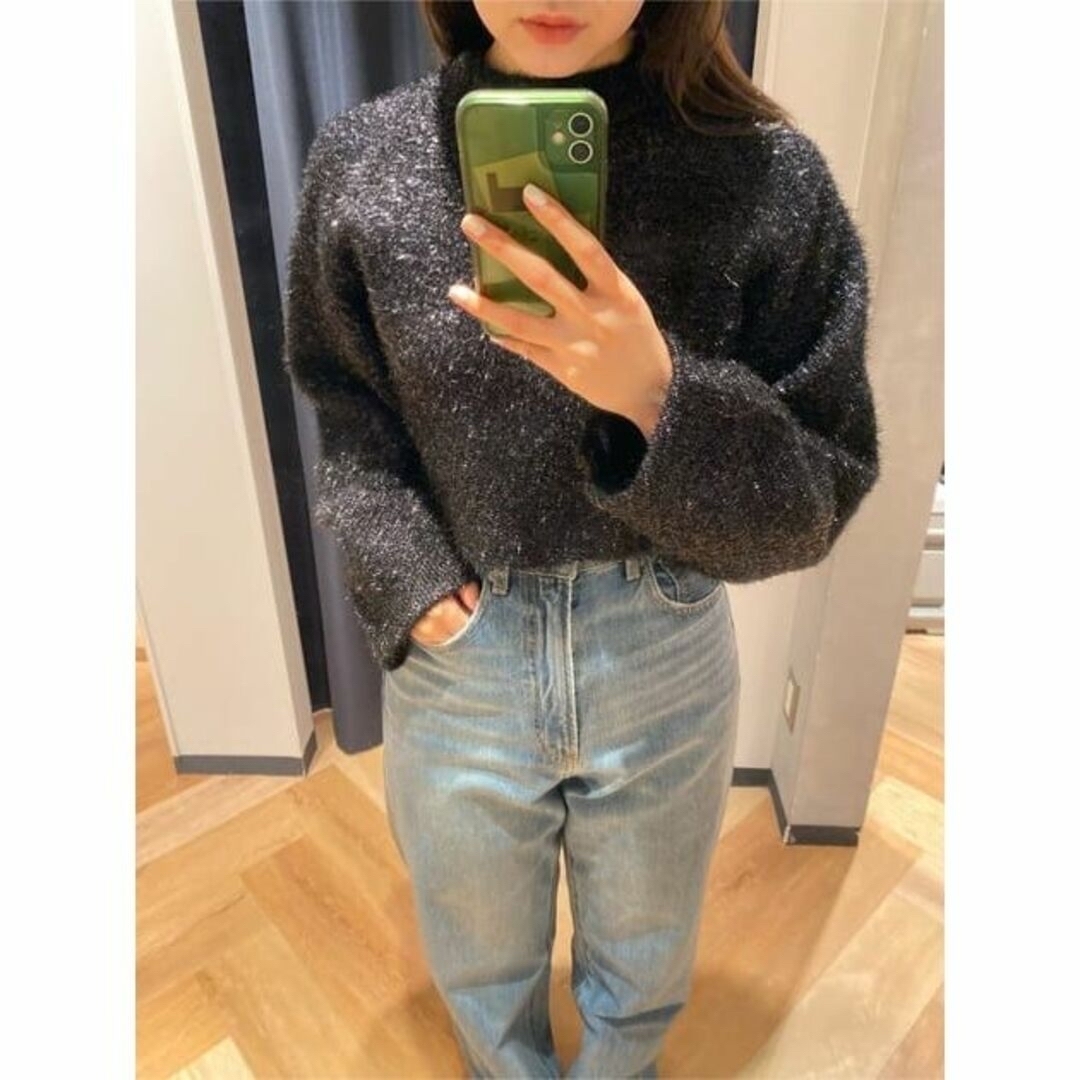 moussy(マウジー)のMOUSSY♡GLITTER CROPPED SWEATER レディースのトップス(ニット/セーター)の商品写真