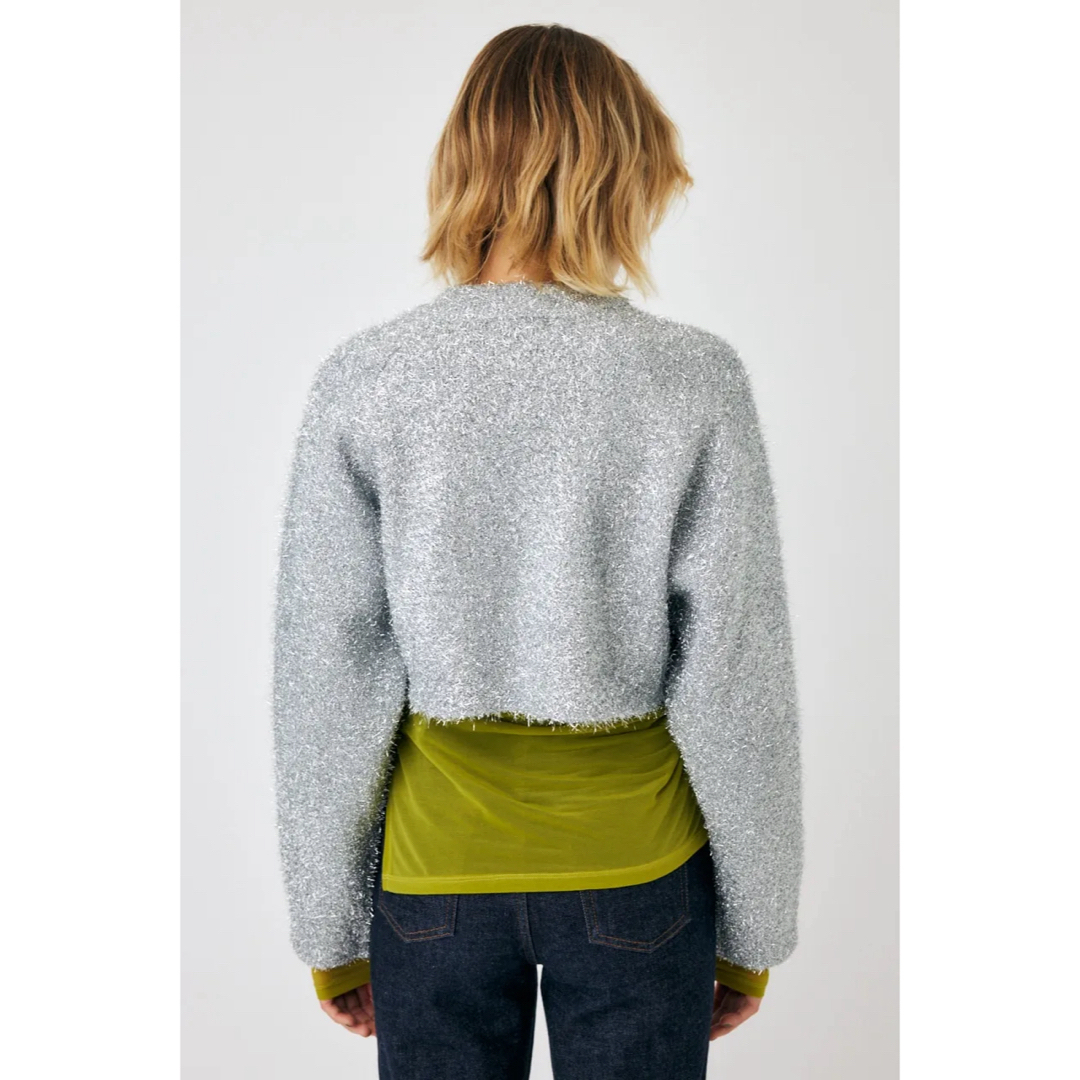 moussy(マウジー)のMOUSSY♡GLITTER CROPPED SWEATER レディースのトップス(ニット/セーター)の商品写真