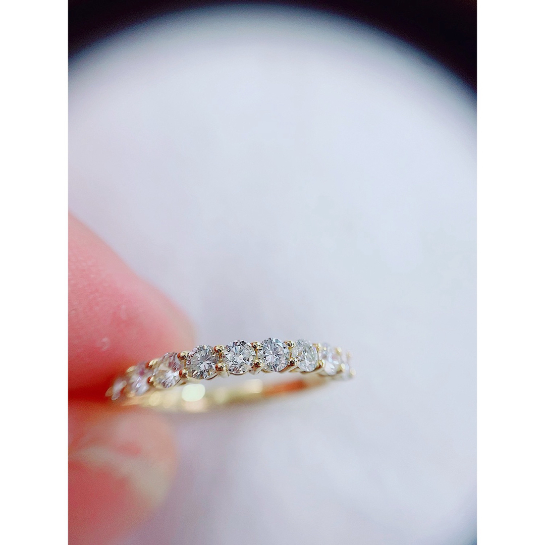 即決★0.55ct ★ダイヤモンド✨K18ハーフエタニティリング 指輪 12号