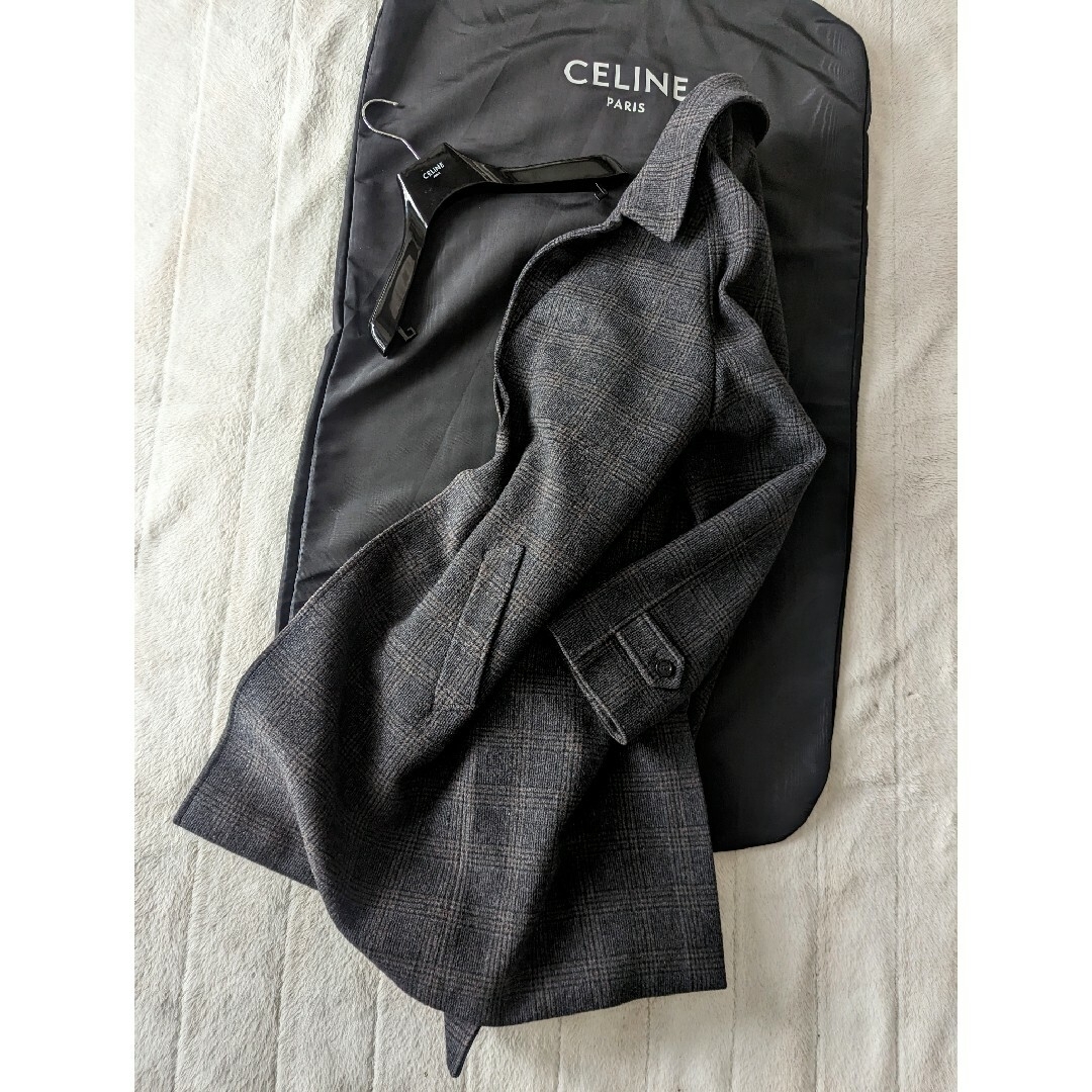 celine(セリーヌ)の至極美品　2019/20AW　セリーヌ　ハウンドトゥース　バルカラー　コート メンズのジャケット/アウター(チェスターコート)の商品写真