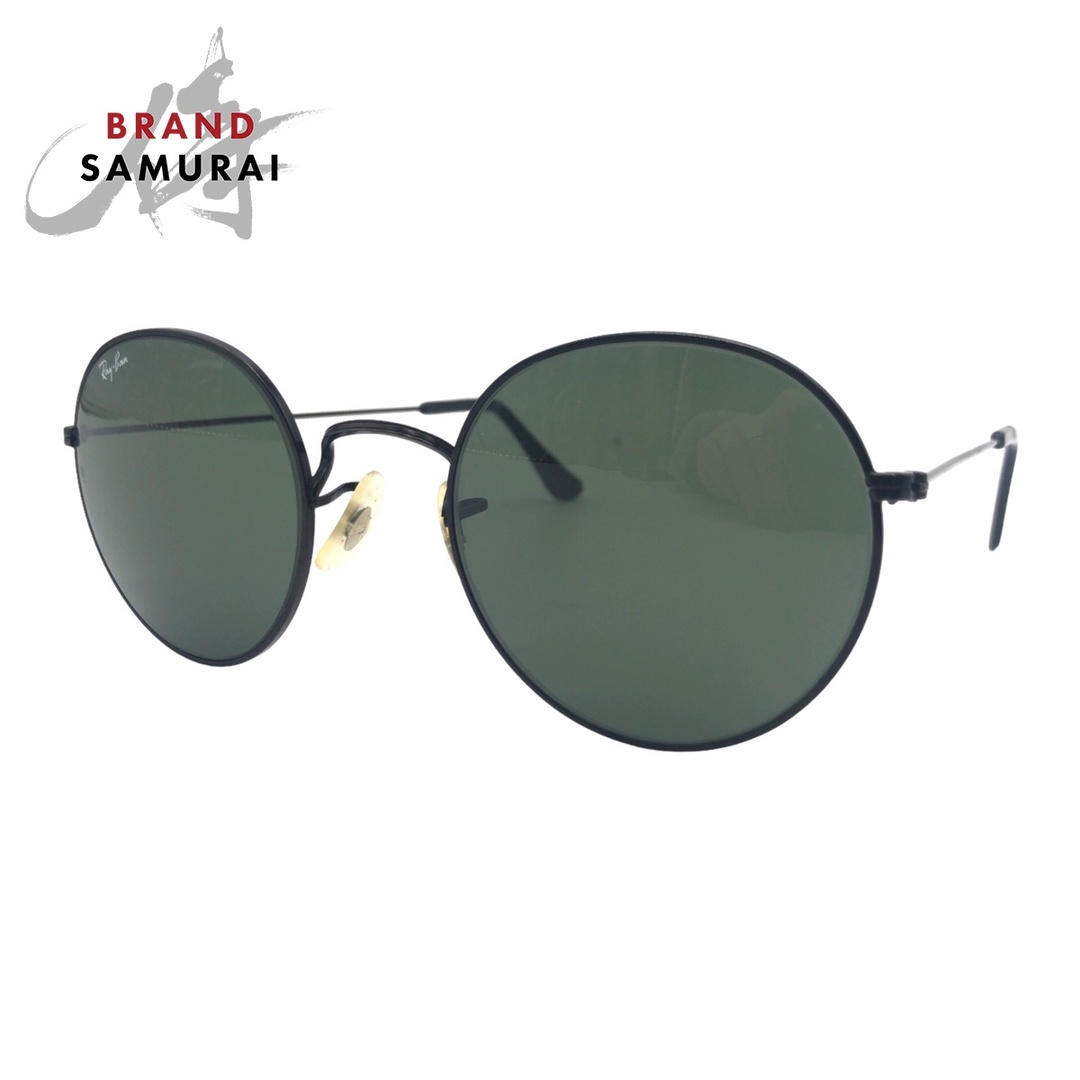 Ray-Ban レイバン B&L RAY-BAN U.S.A ブラック 黒 メタル 52◻︎21 サングラス ラウンド メンズ 403745約144cmメタルケース