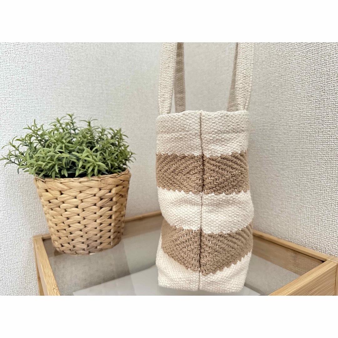 MUJI (無印良品)(ムジルシリョウヒン)の✳︎無印良品✳︎トートバッグ✳︎ベージュ×オフホワイト✳︎ レディースのバッグ(トートバッグ)の商品写真