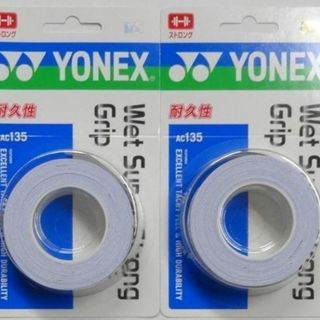 ヨネックス(YONEX)のヨネックス　ウェットスーパーストロンググリップAC135［3本入］ホワイト×2個(バドミントン)