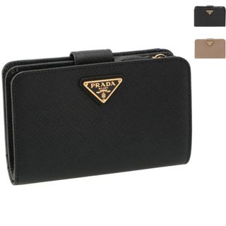 プラダ(PRADA)のプラダ PRADA 財布 二つ折り 三角ロゴ サフィアーノ ロゴプレート 二つ折り財布 1ML225 QHH (財布)