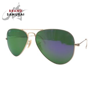 レイバン(Ray-Ban)のRay-Ban レイバン アビエーターラージメタル ゴールド 金 グリーン 緑 メタル RB3025 AVIATOR LARGE METAL 112/68F 58◻︎14 3N サングラス ティアドロップ メンズ 403793 【中古】(サングラス/メガネ)