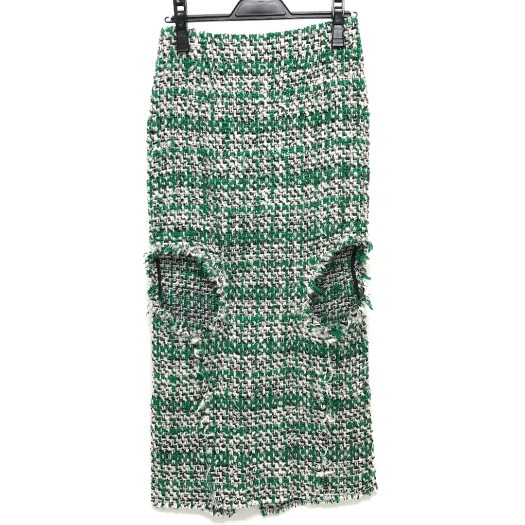 アイレネ IRENE ツイード 24A87004 ロングスカート スカート グリーン 美品 レディースのスカート(ひざ丈スカート)の商品写真