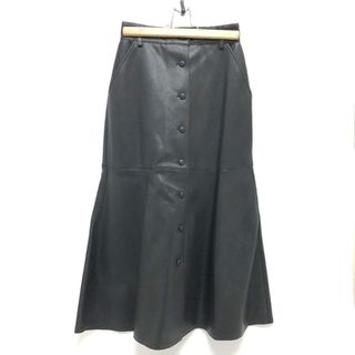 ルシェルブルー(LE CIEL BLEU)のルシェルブルー LE CIEL BLEU ロングスカート 21A67626 レザースカート スカート 合皮 ブラック 未使用(ひざ丈スカート)