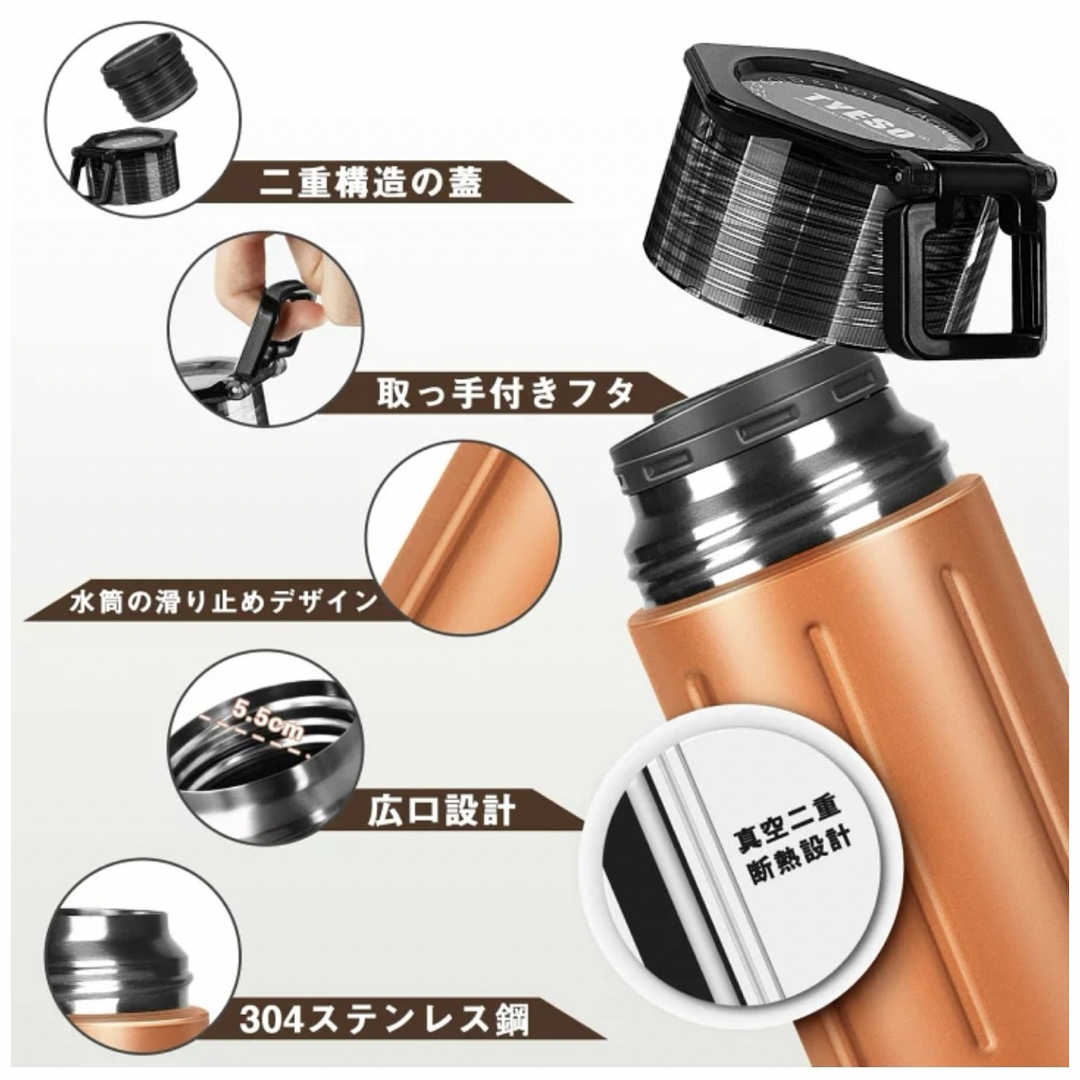 水筒 ボトル 保温 保冷 ドリンクボトル 600ml スポーツボトル 魔法瓶 キッズ/ベビー/マタニティの授乳/お食事用品(水筒)の商品写真