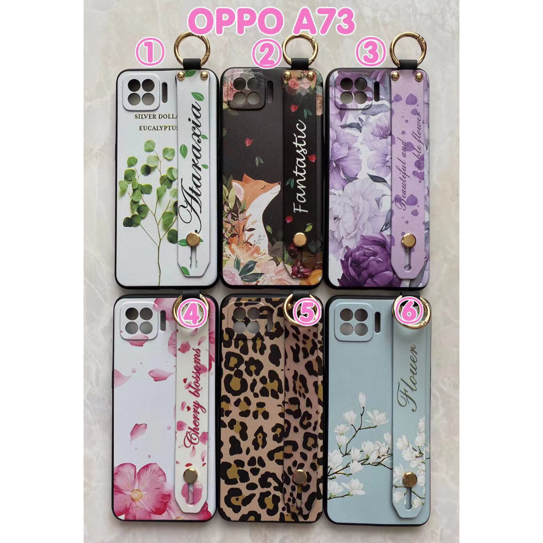 OPPO(オッポ)の可愛い＆ハンドベルト＆ストラップ２点付き OPPO A73  ④ピンクの花 スマホ/家電/カメラのスマホアクセサリー(Androidケース)の商品写真