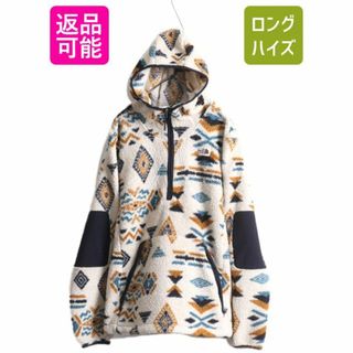 ザノースフェイス(THE NORTH FACE)のUS企画 ノースフェイス キャンプシャー プルオーバー フーディ メンズ L The North Face フリース ジャケット パイル ボア ネイティブ 総柄(ブルゾン)