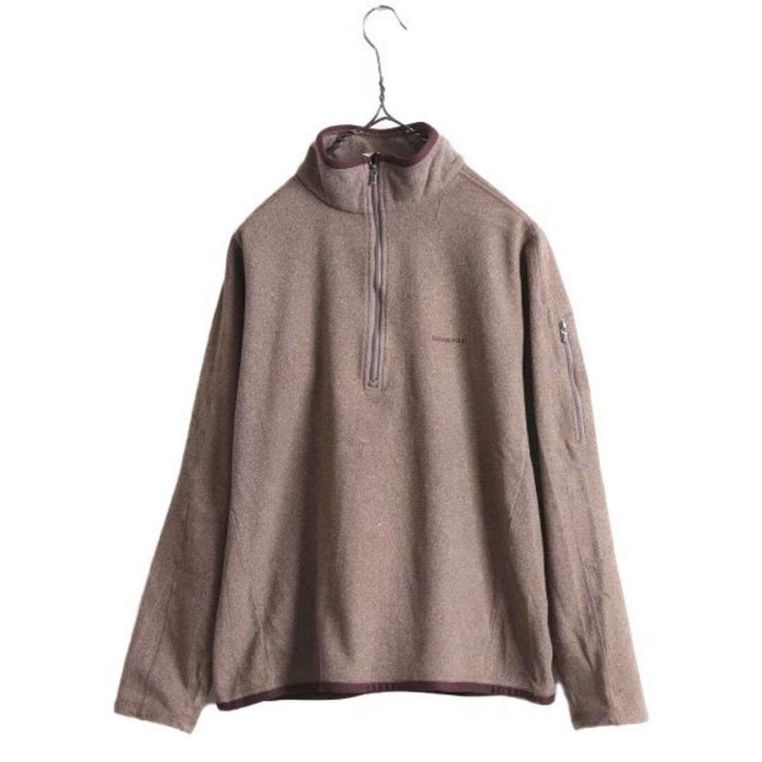 patagonia(パタゴニア)の10年製 パタゴニア ハーフジップ フリース ジャケット レディース M / 古着 Patagonia アウトドア プルオーバー ブルゾン ワンポイント 茶 レディースのジャケット/アウター(ブルゾン)の商品写真