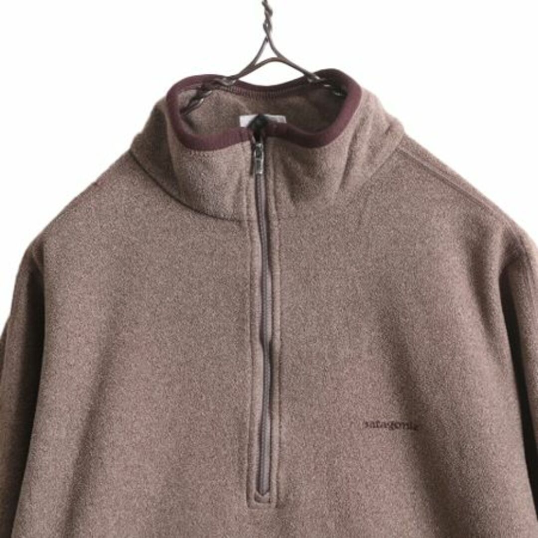 patagonia(パタゴニア)の10年製 パタゴニア ハーフジップ フリース ジャケット レディース M / 古着 Patagonia アウトドア プルオーバー ブルゾン ワンポイント 茶 レディースのジャケット/アウター(ブルゾン)の商品写真