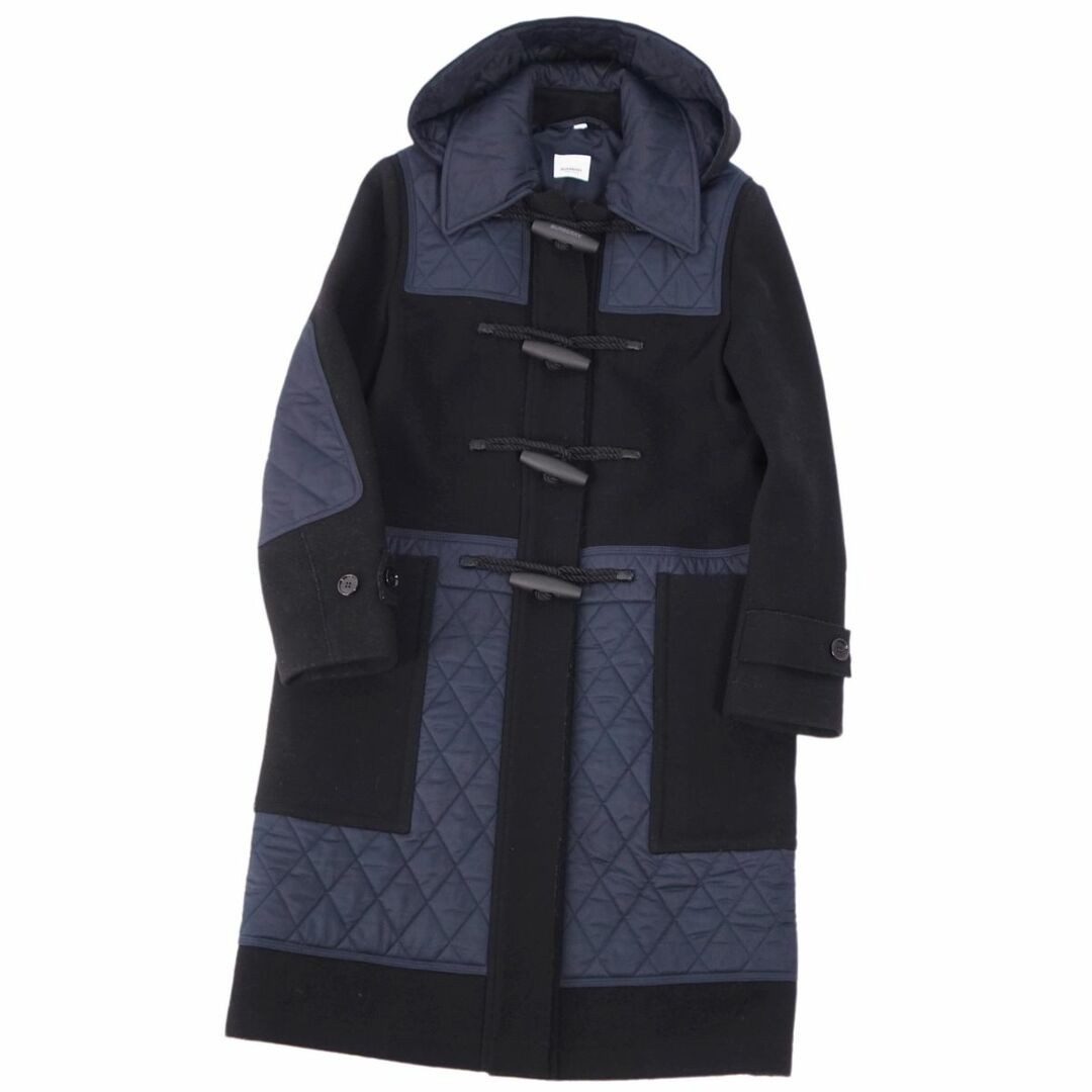 BURBERRY(バーバリー)の極美品 バーバリー BURBERRY コート ダッフルコート フード フーディー キルティング ウール アウター レディース 36(XS相当) ブラック/ネイビー レディースのジャケット/アウター(その他)の商品写真