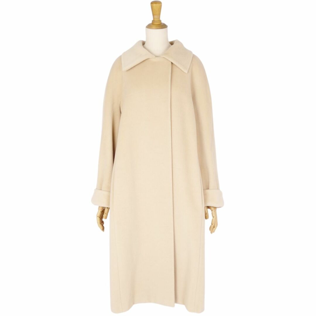 Max Mara(マックスマーラ)の美品 マックスマーラ Max Mara コート 白タグ ロングコート ウール カシミヤ アウター レディース JI42 USA8 FB40(M相当) ベージュ レディースのジャケット/アウター(その他)の商品写真